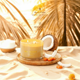 Glowence soy-wax candle delivers a clean burn with minimal soot.
