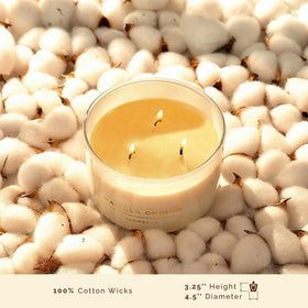 Candle with natural soy wax for a clean burn and minimal fumes.