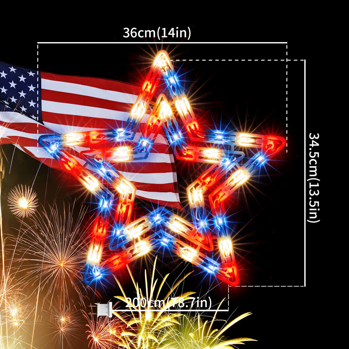 Perfect for July 4th celebrations and patriotic décor displays.