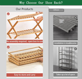 Glsety bamboo rack with slatted design for air flow.