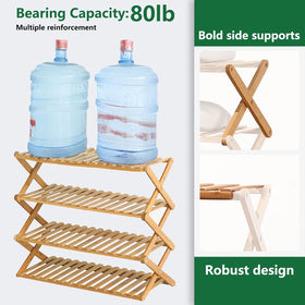 Glsety bamboo shoe rack with integrated frame for stability.
