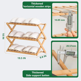 Glsety bamboo shoe rack no-installation design for quick setup