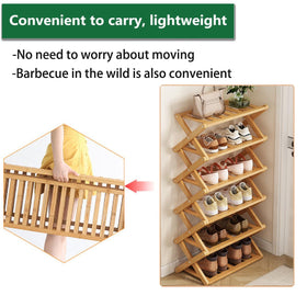 Glsety shoe rack in corridor corner maximizes small-space storage.