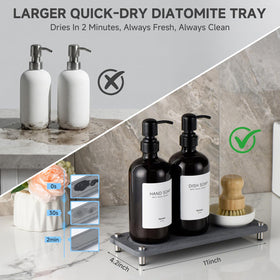 Glumzrk 16oz glass dispenser with black pump provides smooth, mess-free soap dispensing.