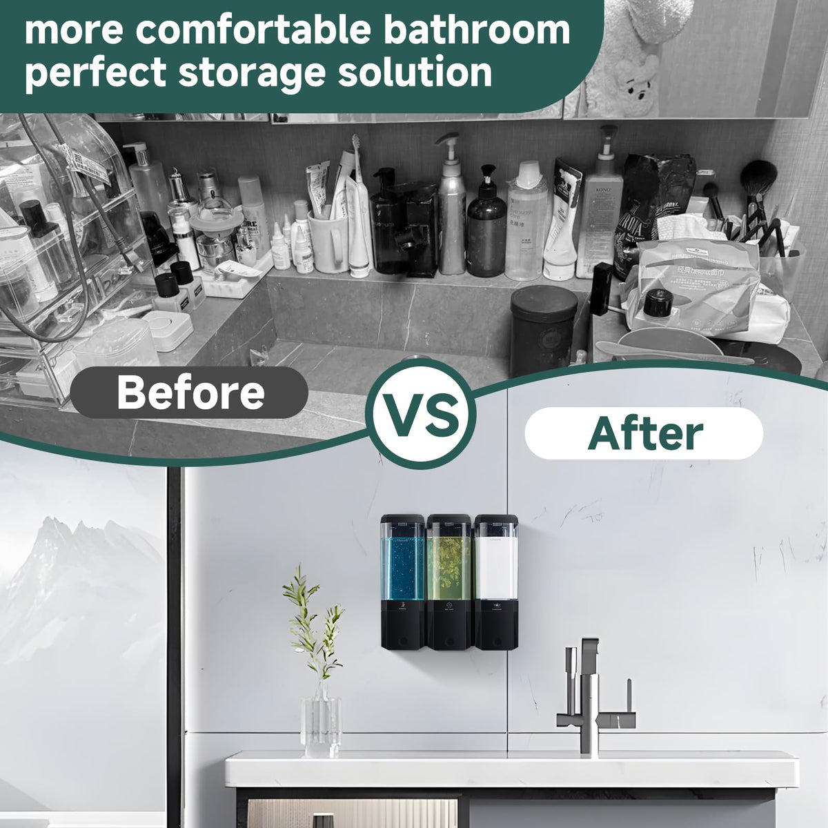 Glumzrk three chambers with 500ml capacity reduce refills.