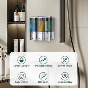glumzrk conditioner dispenser wall-mount keeps bottles organized