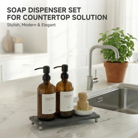 Glumzrk kitchen countertop setup shows a tidy, refillable station.