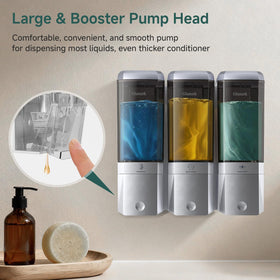 glumzrk three-chamber design labels SHAMPOO CONDITIONER BODY WASH
