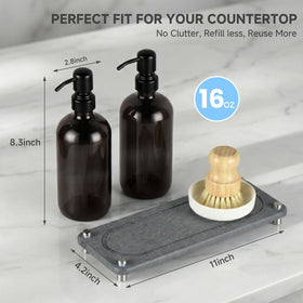 Glumzrk matching ceramic holder anchors your soap station neatly.