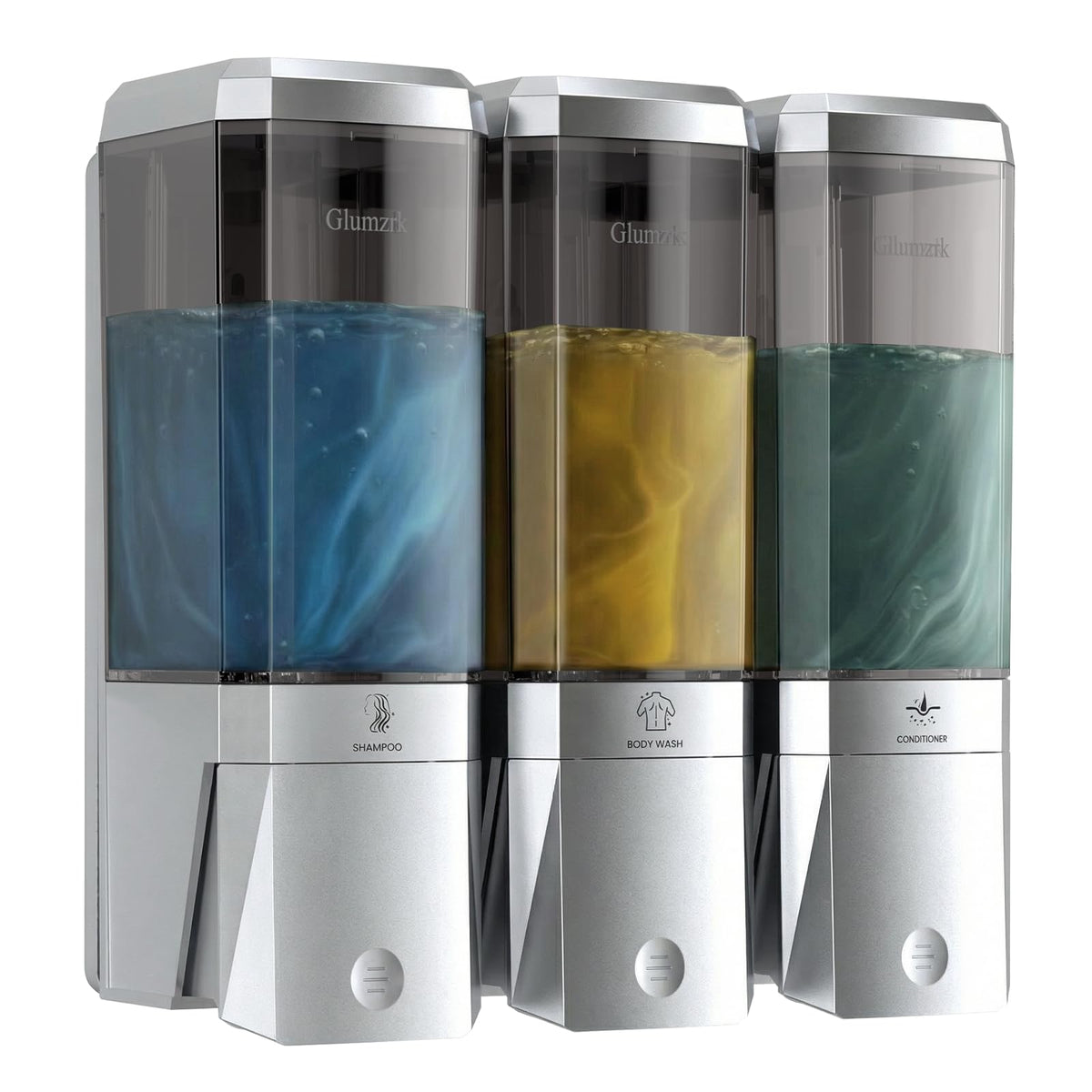 glumzrk shampoo dispenser wall-mount saves space in your shower