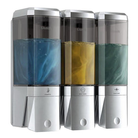 glumzrk shampoo dispenser wall-mount saves space in your shower