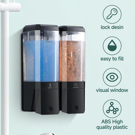 Glumzrk two-chamber dispenser with 500ml capacity for fewer refills.