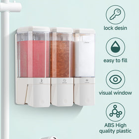 Glumzrk shower dispenser installed in a bathroom without drilling