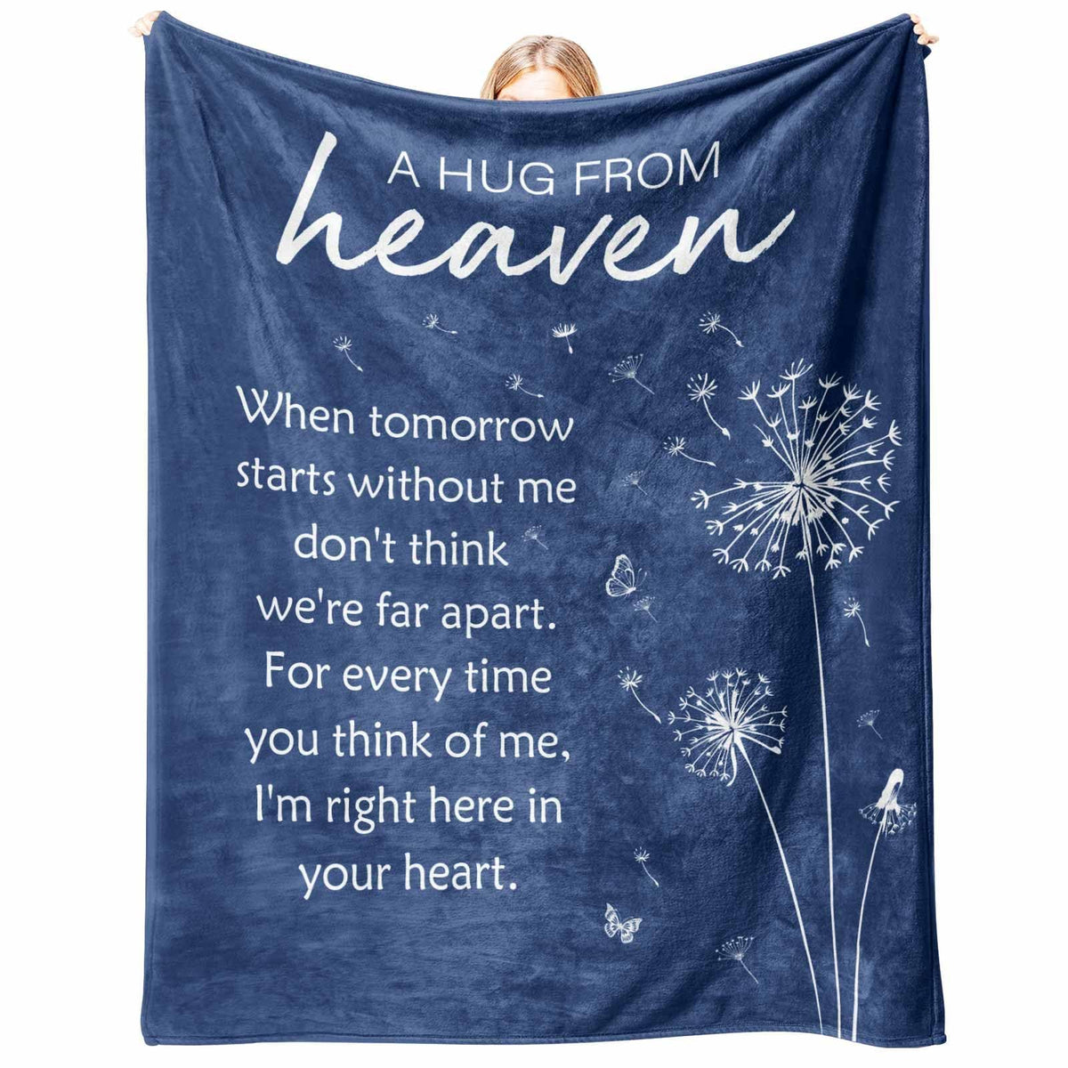 Glydein sympathy blanket with a comforting memorial message, inviting calm reflection.