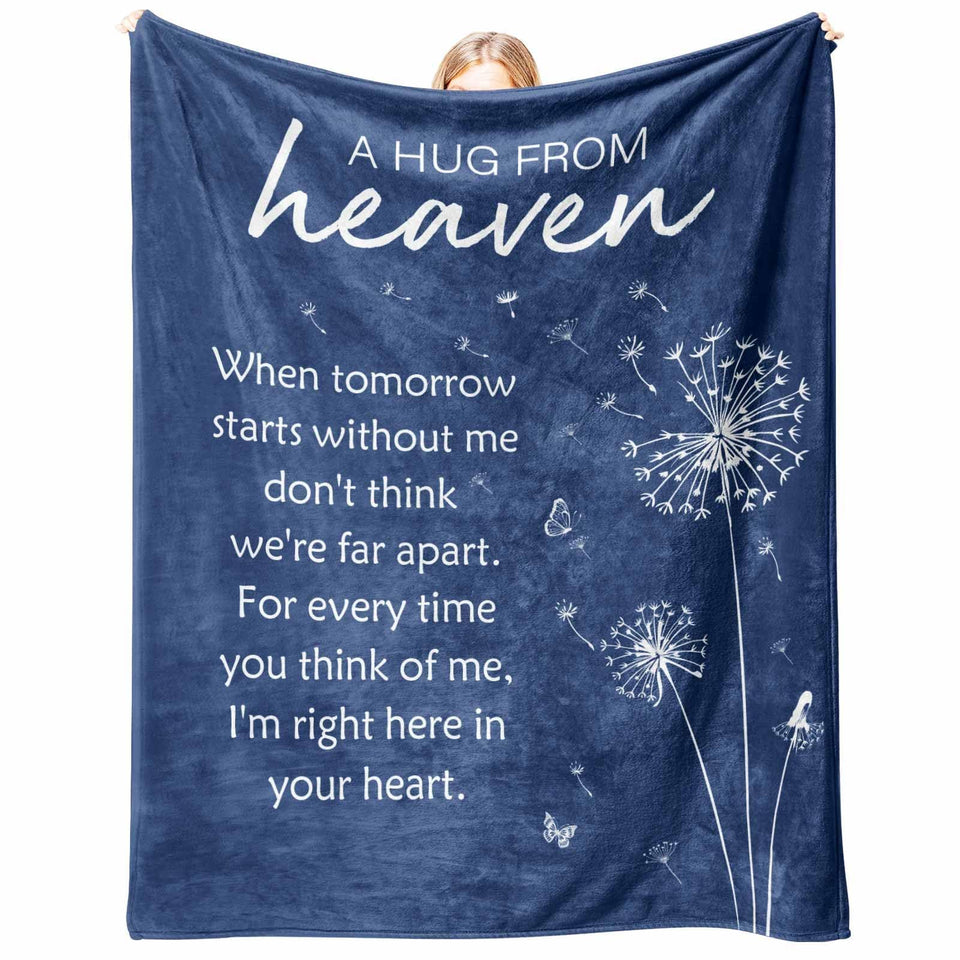 Glydein sympathy blanket with a comforting memorial message, inviting calm reflection.