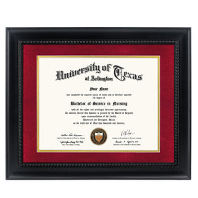 GMFrames 8.5x11 diploma frame with red mat, ideal for graduations and formal displays.