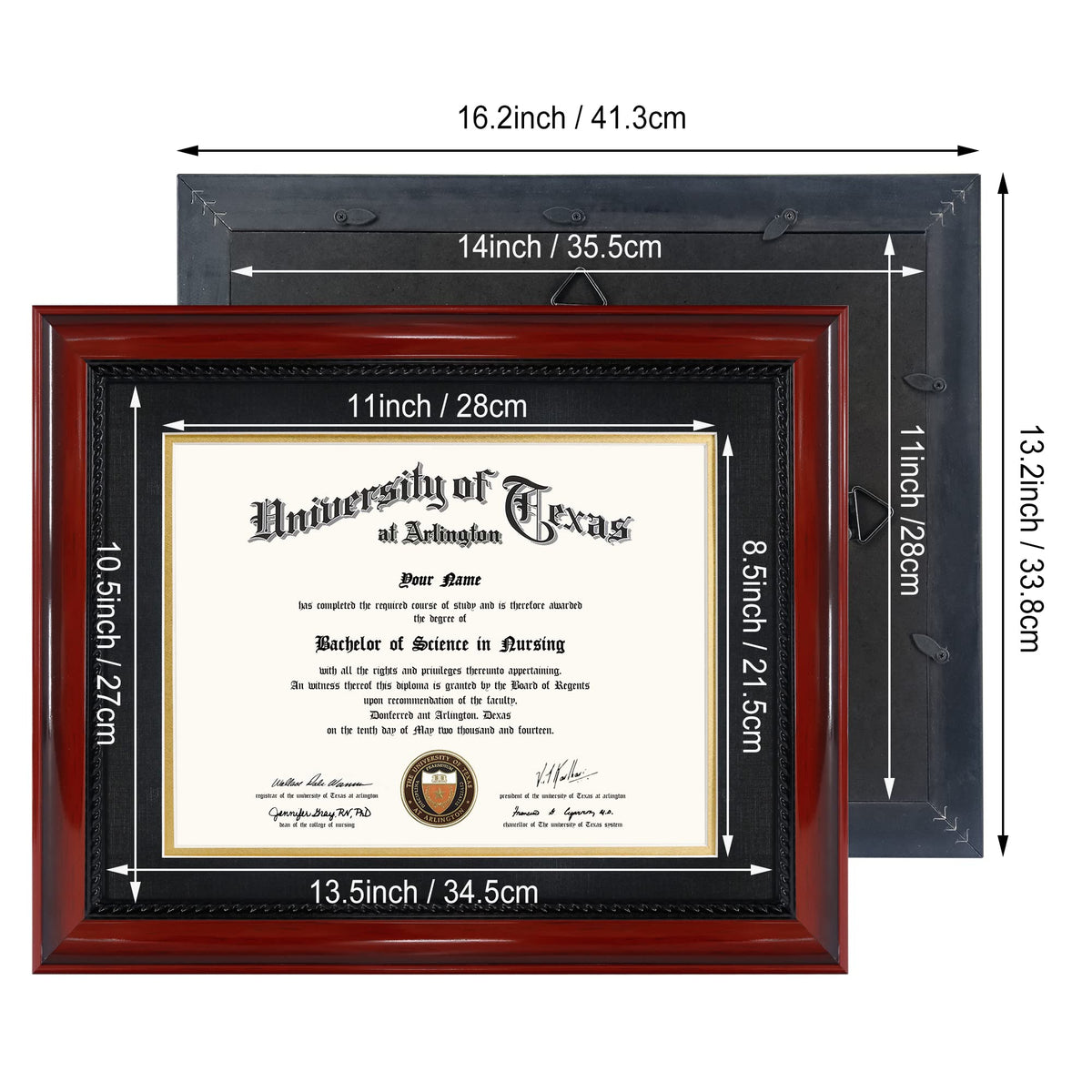Close-up of GMFrames cherry finish wood frame craftsmanship