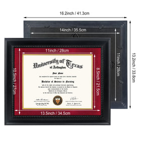 GMFrames solid wood frame in black finish with UV protection acrylic.