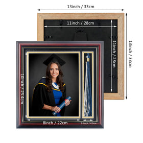 GMFrames tassel opening detail supports 9-inch tassels for easy display prep.