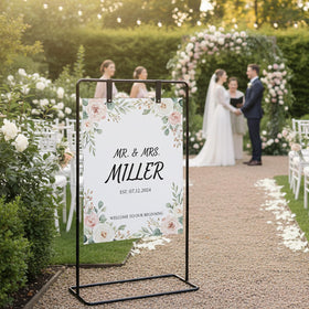 GMFRXII sign holder displaying a seating chart for guests