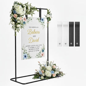 GMFRXII wedding sign stand in black easel securely displays a welcome sign