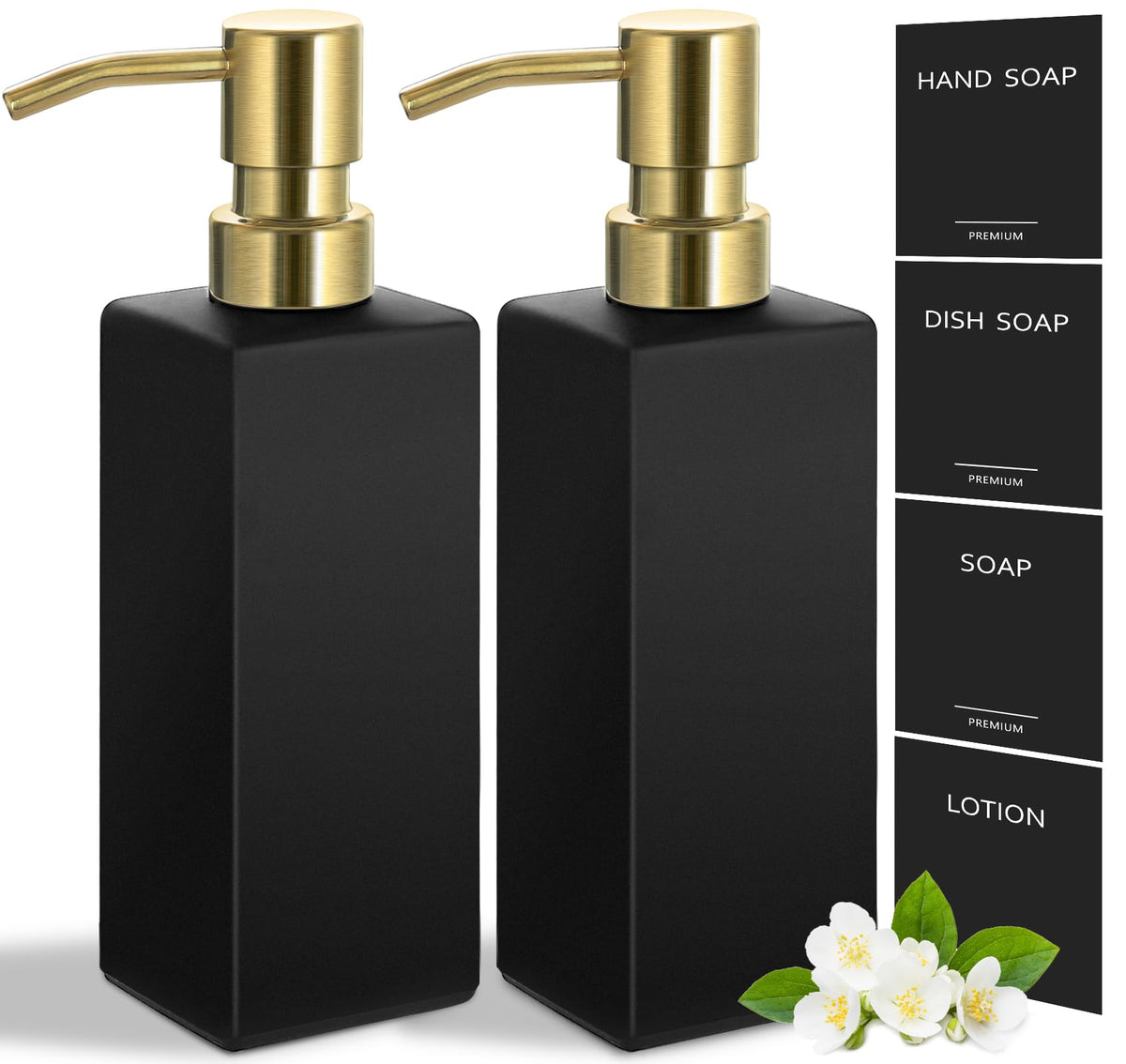GMISUN gold glass soap dispenser set for stylish bathroom organization