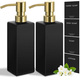 GMISUN gold glass soap dispenser set for stylish bathroom organization