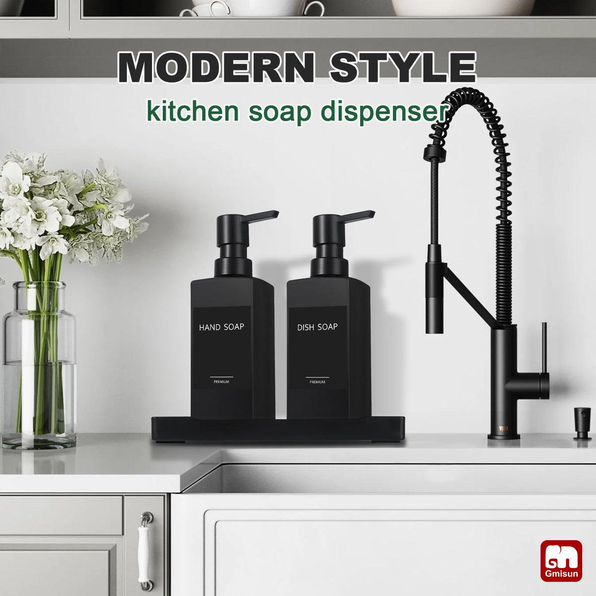 GMISUN hand soap dispenser adds a stylish touch to busy kitchens.