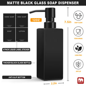 GMISUN stainless steel pump close-up on a black glass dispenser