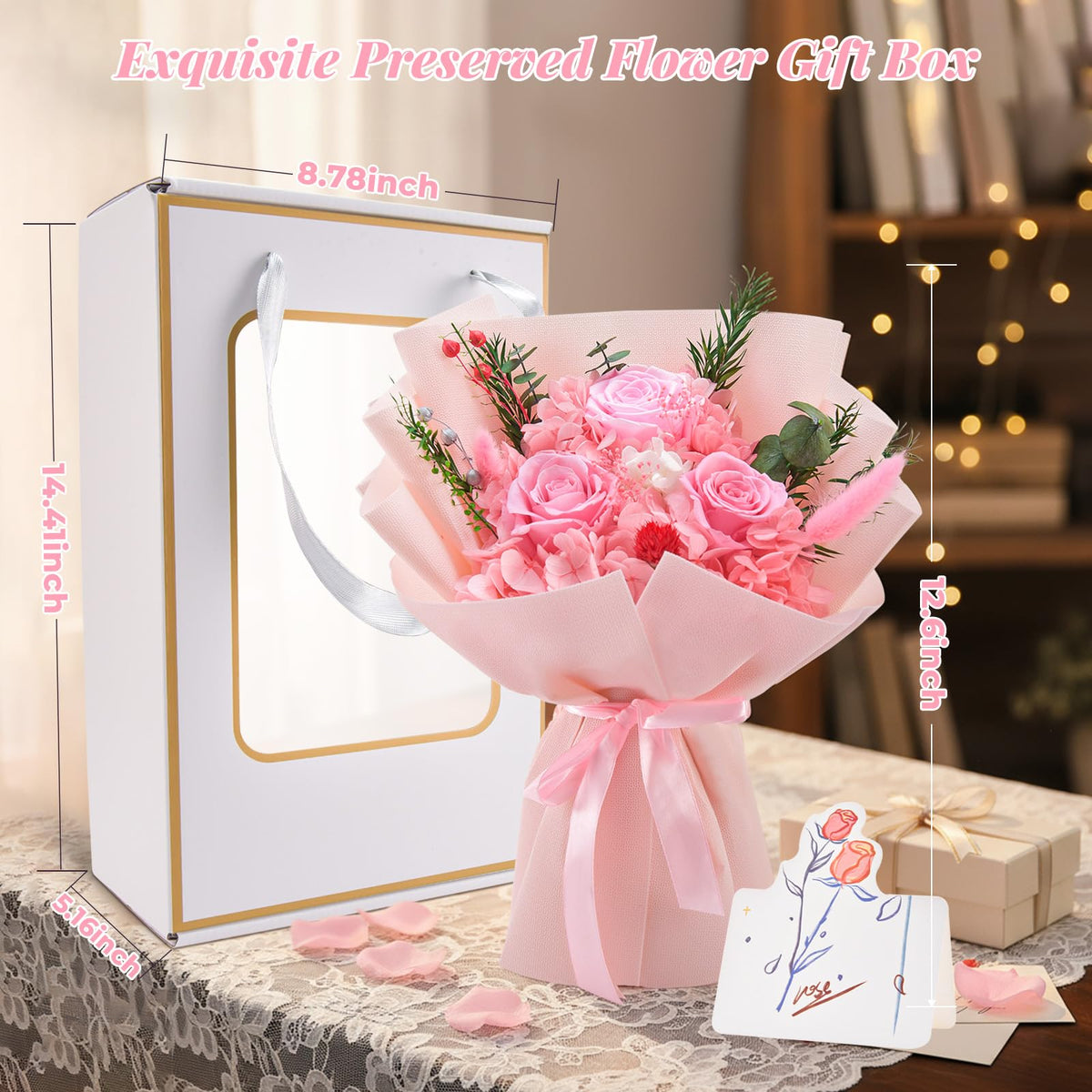Gnifot rose-hydrangea-fern detail, vibrant palette enhances living room ambience.