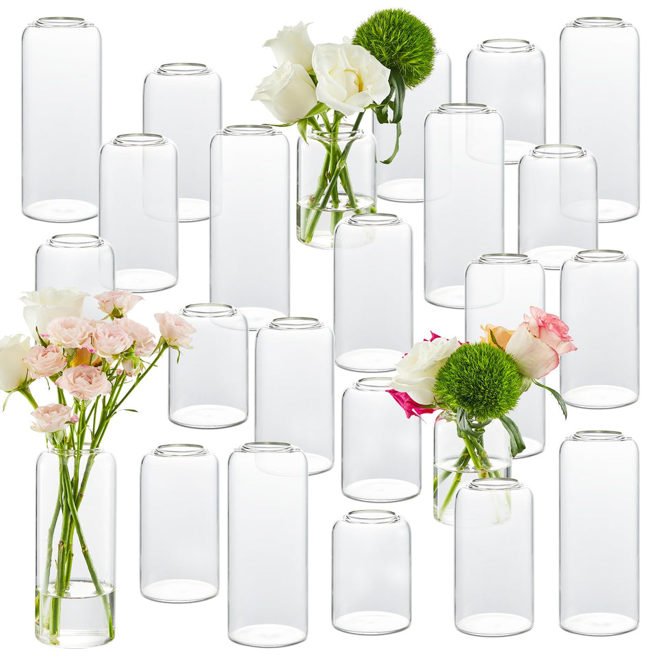 GNILLKO glass bud vases set of 24 in clear glass for elegant centerpieces.