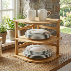 Goaste 3-Tier Bamboo Corner Shelf assembly is quick and simple