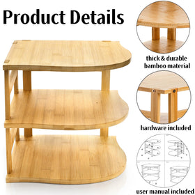 Goaste Bamboo corner unit on kitchen counter keeps cups organized