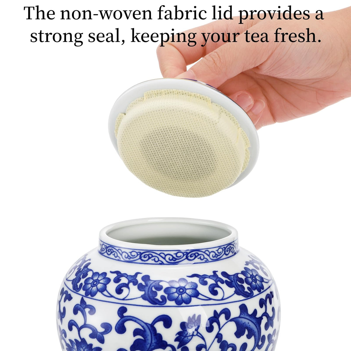Goaste interlocking lotus pattern ginger jar adds timeless decor