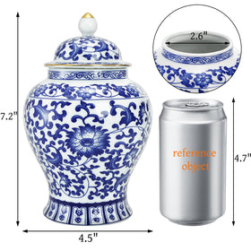 Goaste seven-point-two-inch porcelain ginger jar for durable storage and display