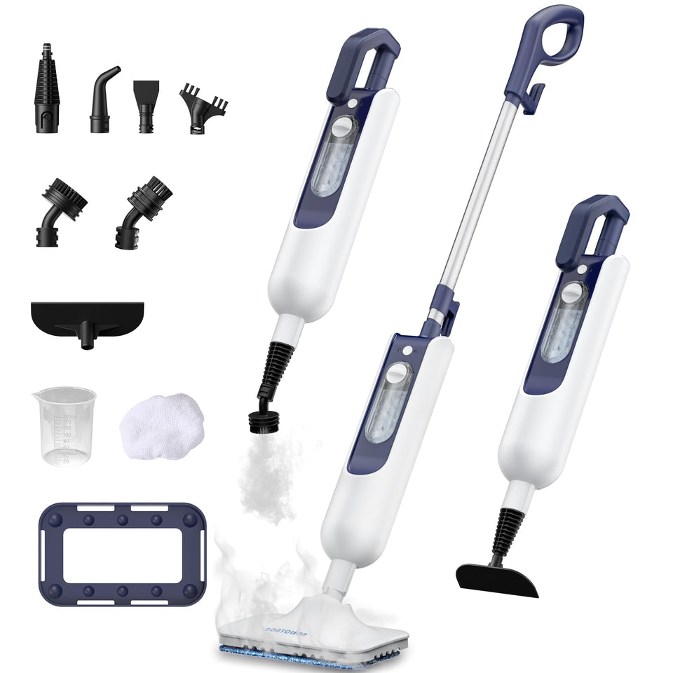 GOATCLEAN steam mop performing floor cleaning on hardwood, chemical-free