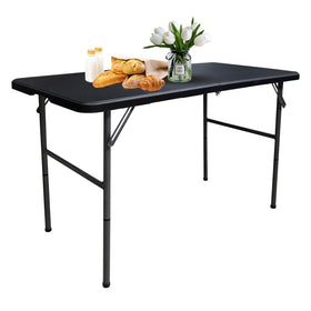 Gocamptoo folding table folded for compact storage and transport