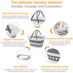 Goderewild portable laundry basket with two handles for easy carrying.