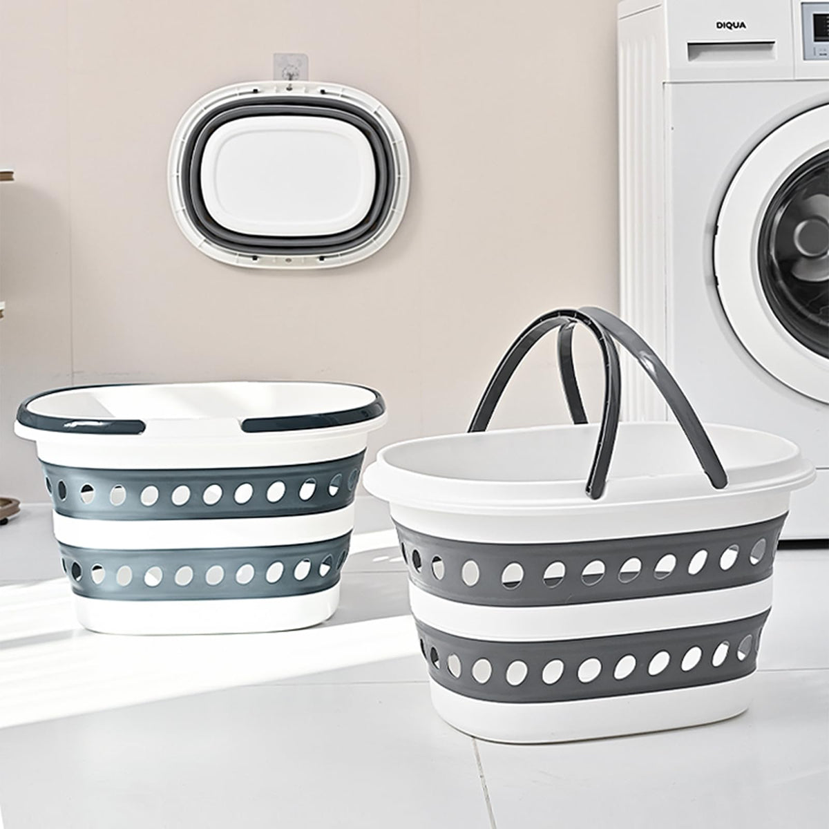 Goderewild ventilated laundry basket with perforations keeps clothes breathable.