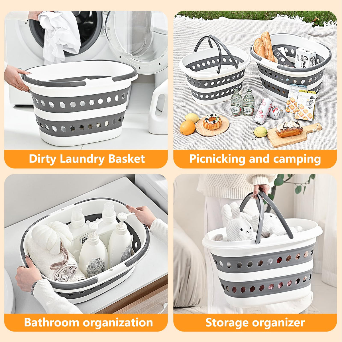 Goderewild laundry basket with wall-hanging hole for convenient storage.