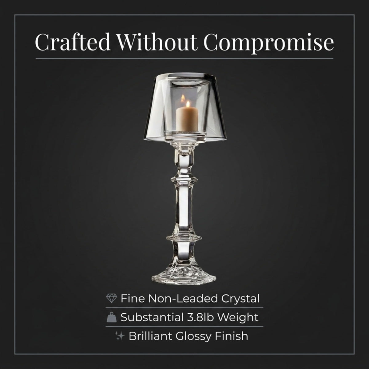 Godinger Villa Marca Votive Lamp grey crystal close-up facets