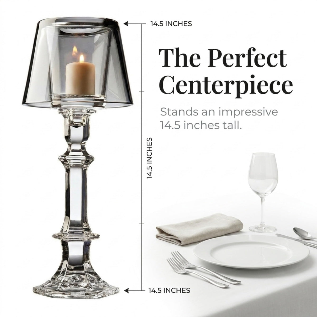 Godinger Villa Marca Votive Lamp grey crystal with coordinating decor