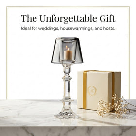 Godinger Villa Marca Votive Lamp grey crystal mantel vignette