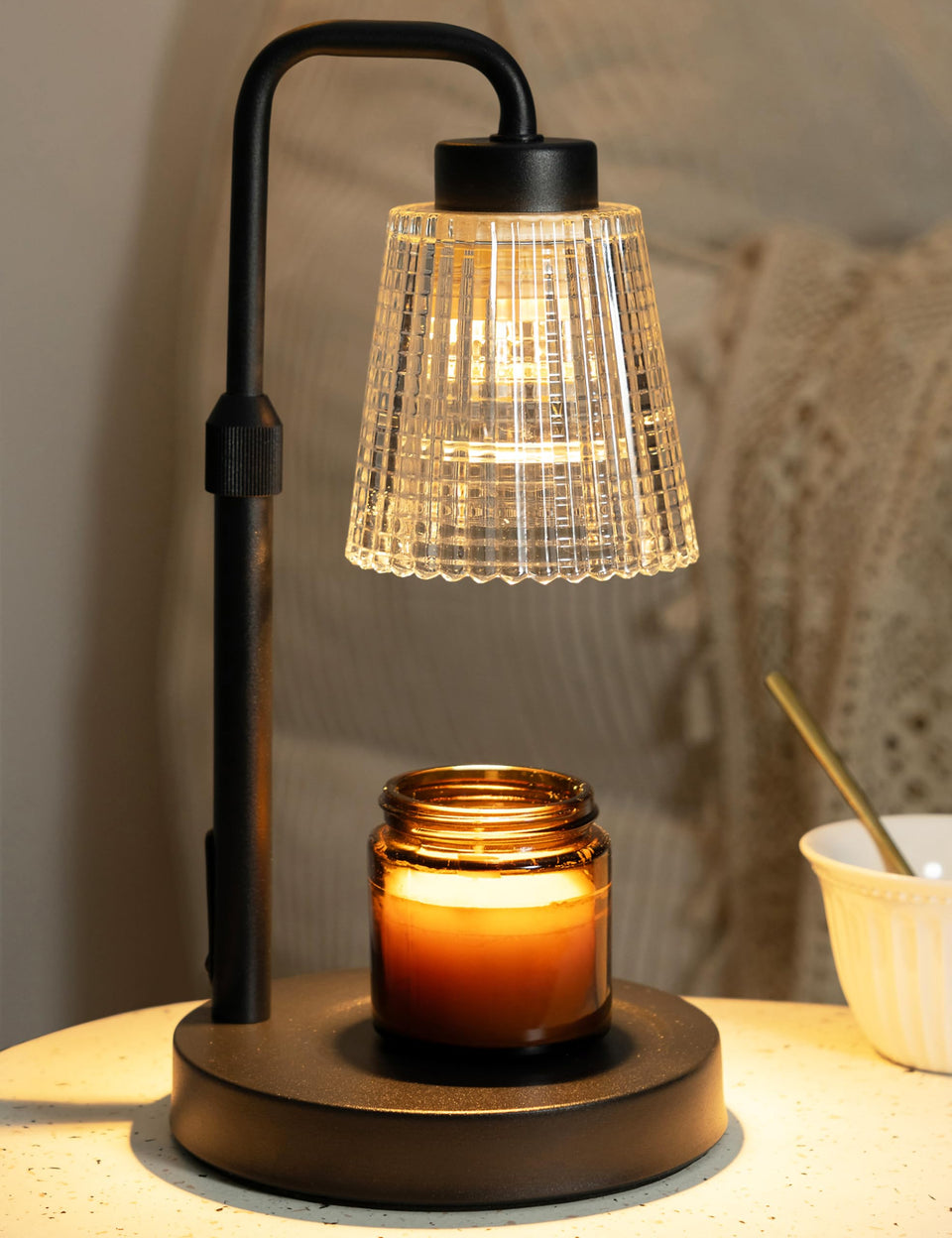 GODONLIF Candle Warmer Lamp base and glass shade for flame-free ambiance
