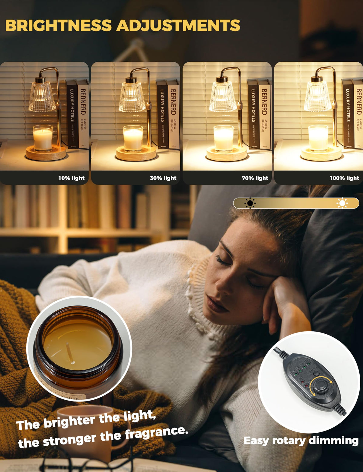 GODONLIF dimmer knob enables precise melting speed and mood control.