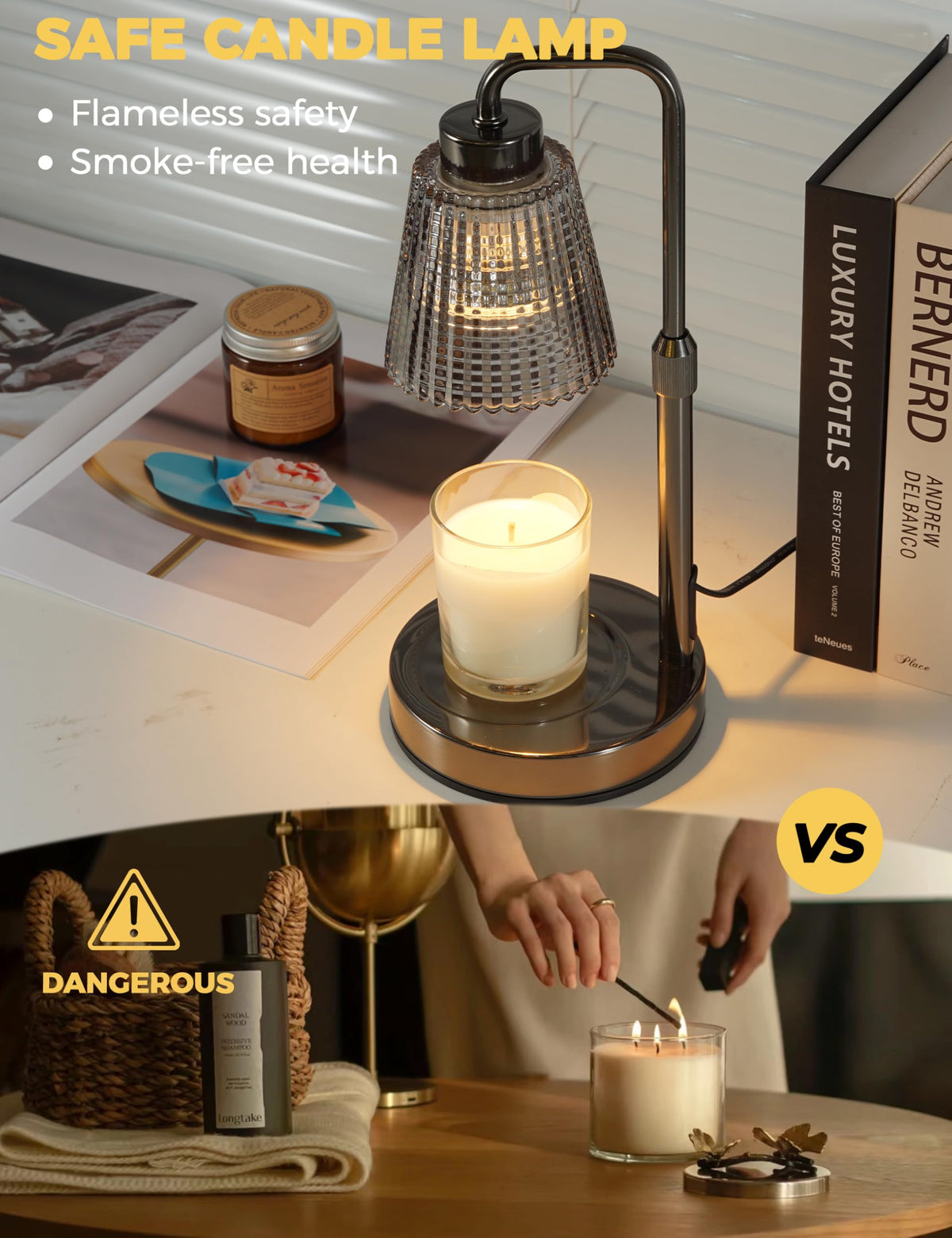 GODONLIF cycle timer candle warmer lamp helps tailor mood with precise schedules.
