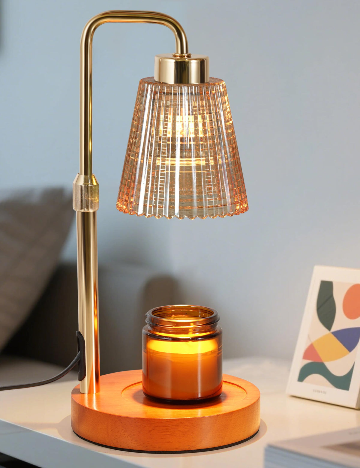 GODONLIF Gold Candle Warmer Lamp with cycle timer for steady fragrance