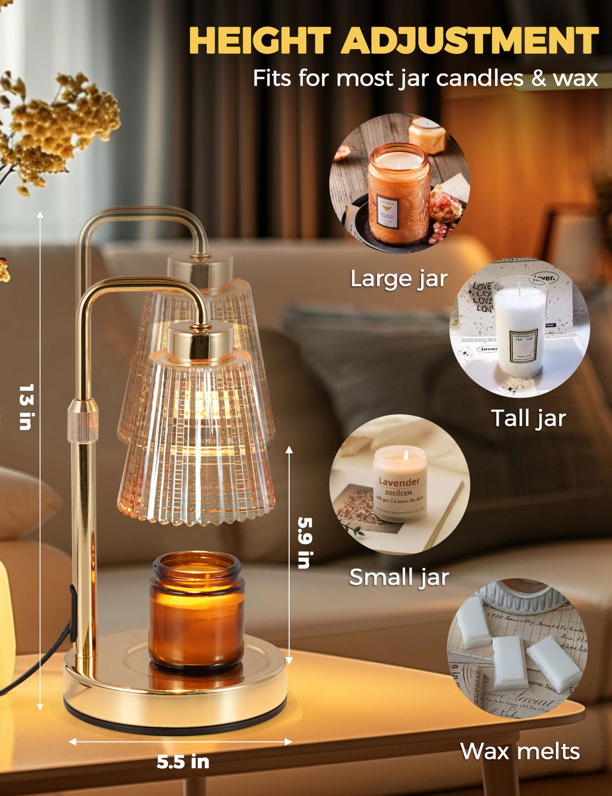 GODONLIF Height-adjustable pole fits various jar sizes