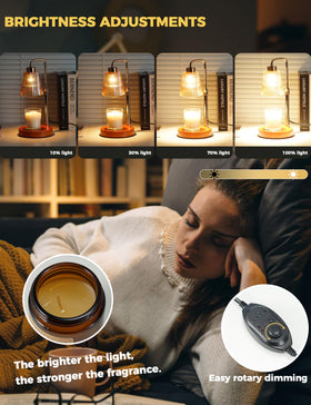 GODONLIF Gold Candle Warmer Lamp metal base with glass shade for elegant decor