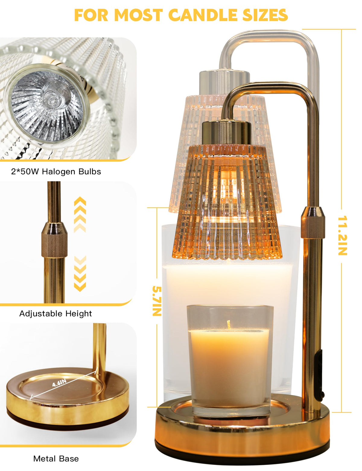 GODONLIF Gold Warmer Lamp includes two bulbs for even warmth